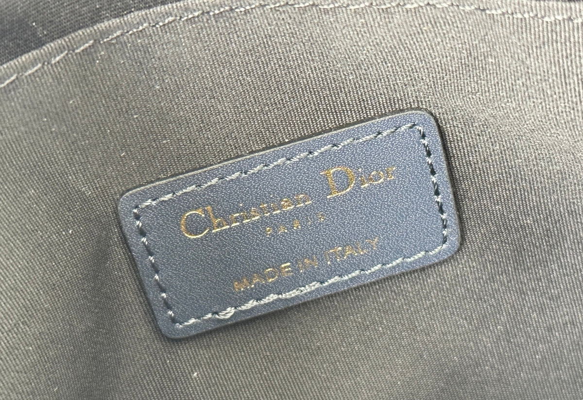 Dior 25S 30 Montaigne Clutch Bag 24 in Blue Oblique Jacquard