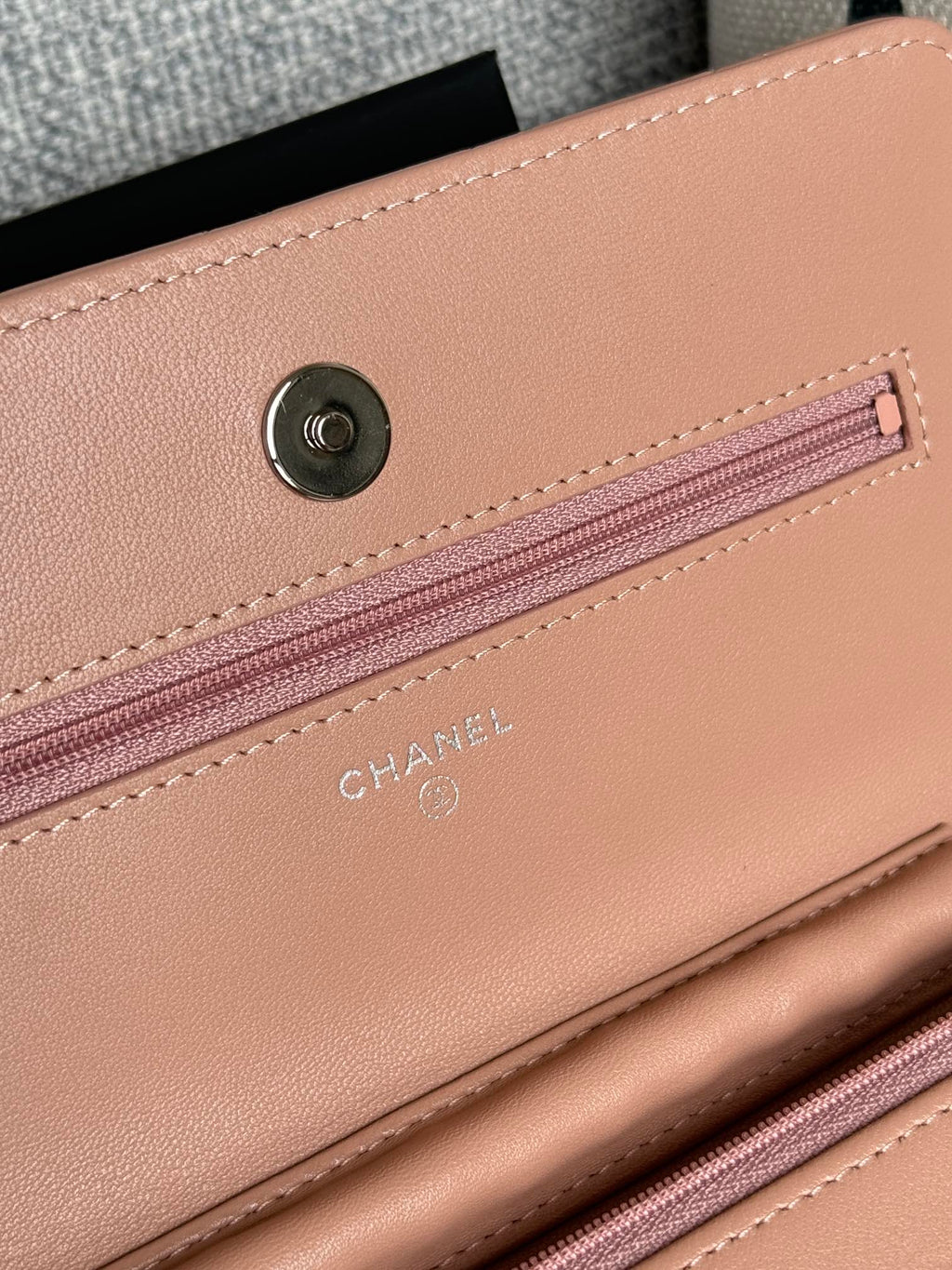 Chanel WOC Entrupy 19 Bag in Light Pink Calfskin