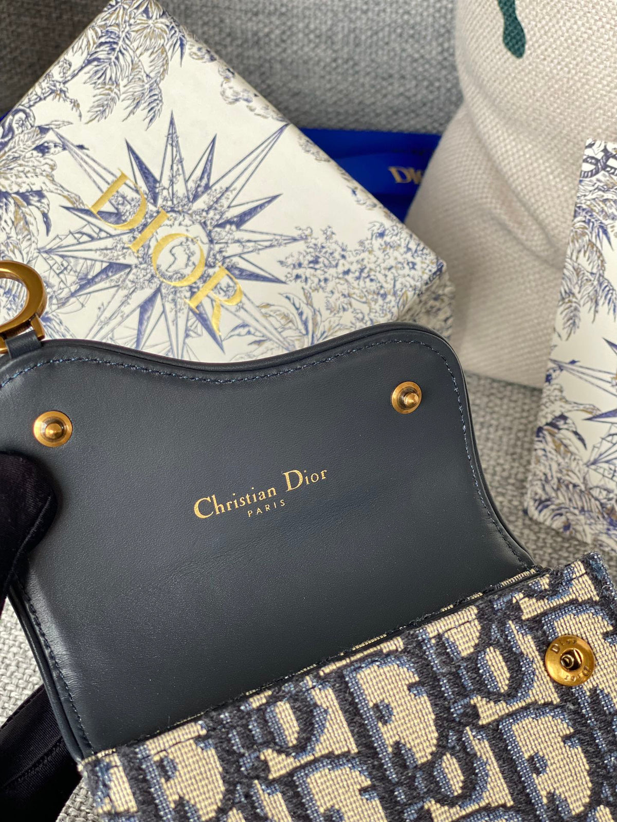 Dior Saddle Lotus Wallet 11 in Black Monogram Oblique Jacquard