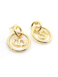 Dior CD Navy Earrings Gold